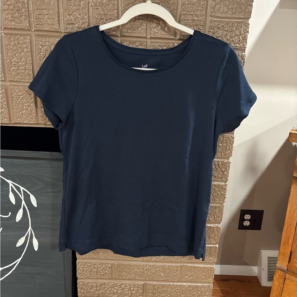 J. Jill Classic Dark Blue Short Sleeve Tee